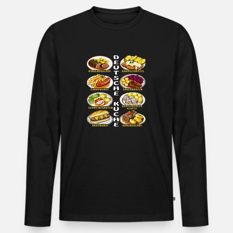 DEUTSCHE KÜCHE - Männer Premium Bio Langarmshirt - Schwarz
