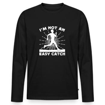 Athlétisme sur piste Je ne suis pas une prise facile - T-shirt manches longues Premium bio Homme - noir - Devant - Nico (187cm)