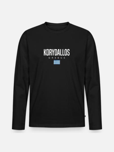 Korydallos, Greece - Men's Premium Organic Long Sleeve Shirt - black