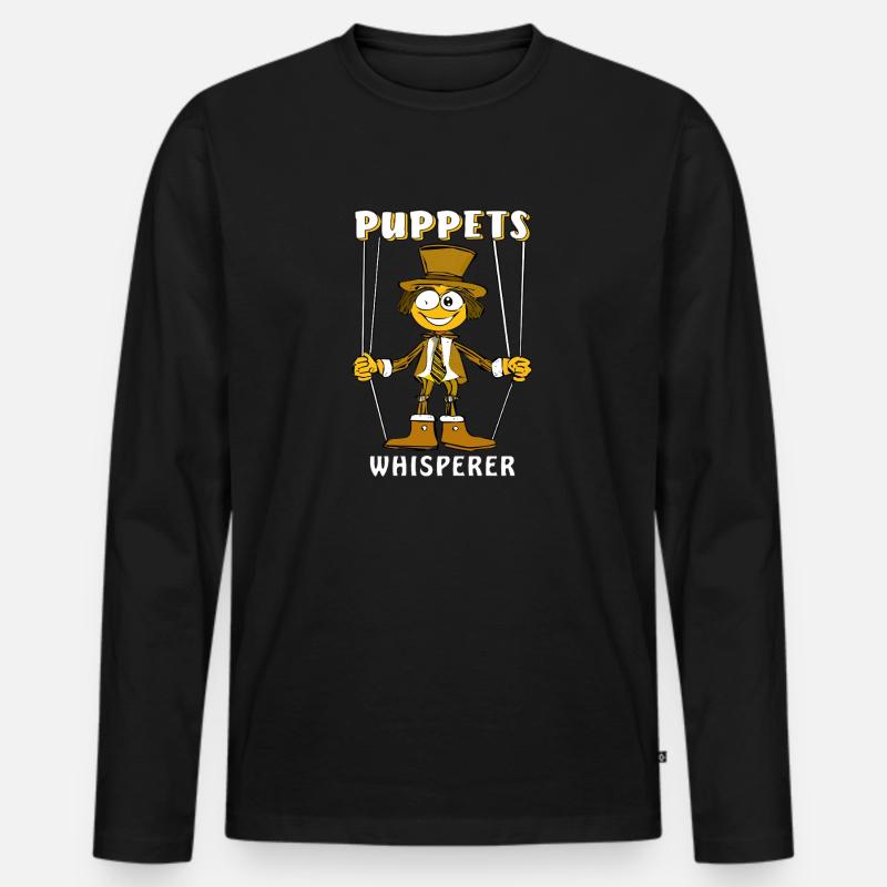 PUPPETS WHISPERER - Männer Premium Bio Langarmshirt - Schwarz