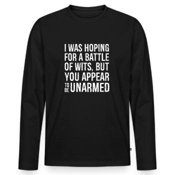 J’espérais une bataille d’, mais vous appea - T-shirt manches longues Premium bio Homme - noir - Devant - Nico (187cm)