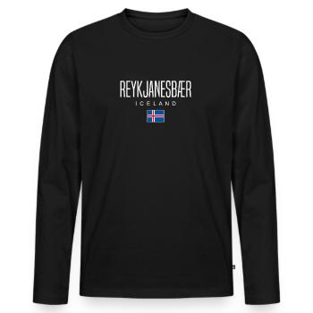 Île de Reykjanesbær - T-shirt manches longues Premium bio Homme - noir - Devant - Nico (187cm)