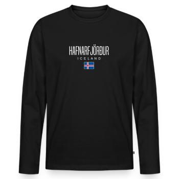 Île Hafnarfjörður - T-shirt manches longues Premium bio Homme - noir - Devant - Nico (187cm)