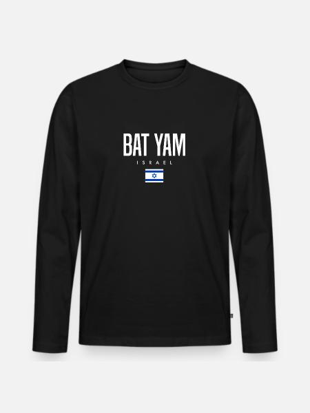 Bat Yam Israël - T-shirt manches longues Premium bio Homme - noir
