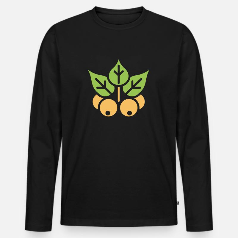 Kichererbse - Männer Premium Bio Langarmshirt - Schwarz