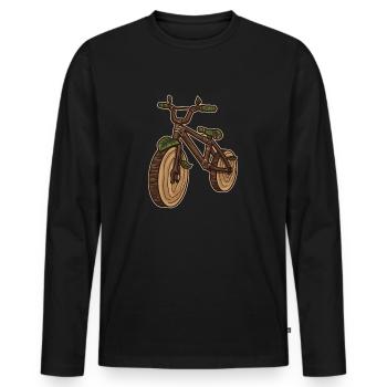 Natur Fahrrad | Hölzerne Earth Day Illustration - Männer Premium Bio Langarmshirt - Schwarz - Vorne - Nico (187cm)