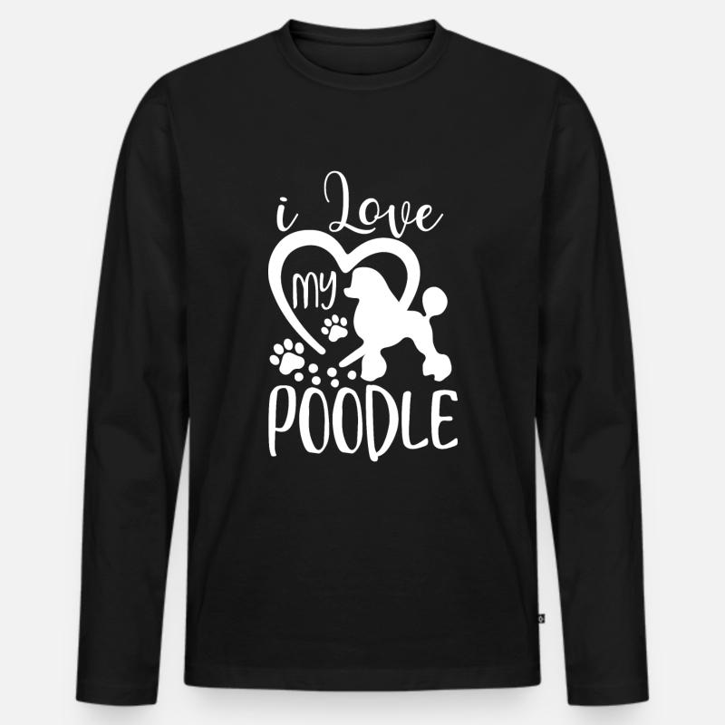 Pudel - Männer Premium Bio Langarmshirt - Schwarz