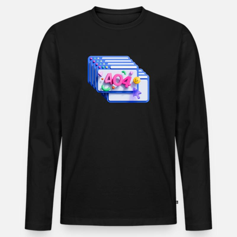404 - Männer Premium Bio Langarmshirt - Schwarz