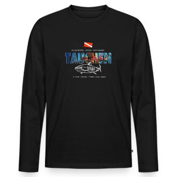 Plongée plongée plongée apnée - T-shirt manches longues Premium bio Homme - noir - Devant - Nico (187cm)
