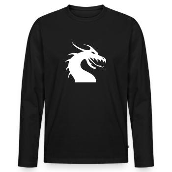 Chemise de régate tête de dragon - T-shirt manches longues Premium bio Homme - noir - Devant - Nico (187cm)
