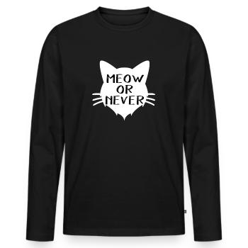 Meow kitten - Men's Premium Organic Long Sleeve Shirt - black - Front - Nico (187cm)
