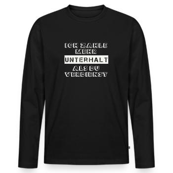 Unterhalt T-Shirt Scheidung One Night Stand - Männer Premium Bio Langarmshirt - Schwarz - Vorne - Nico (187cm)