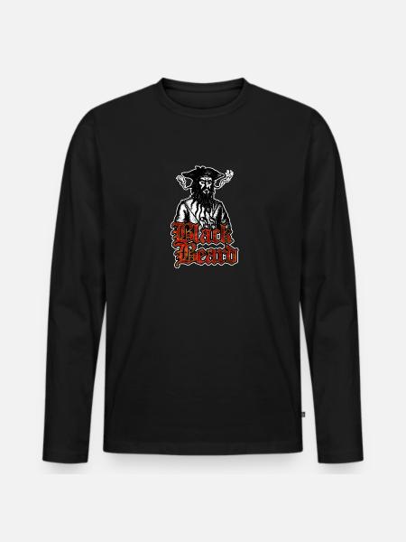 Pirate Blackbeard - Captain Blackbeard - Men's Premium Organic Long Sleeve Shirt - black