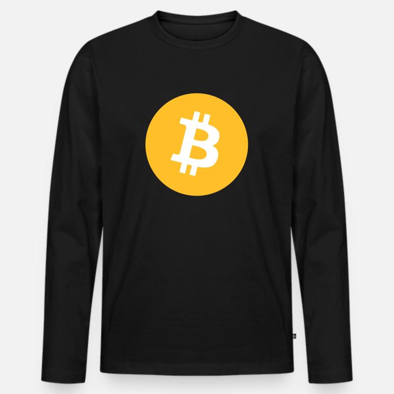 Bitcoin Logo - Männer Premium Bio Langarmshirt - Schwarz