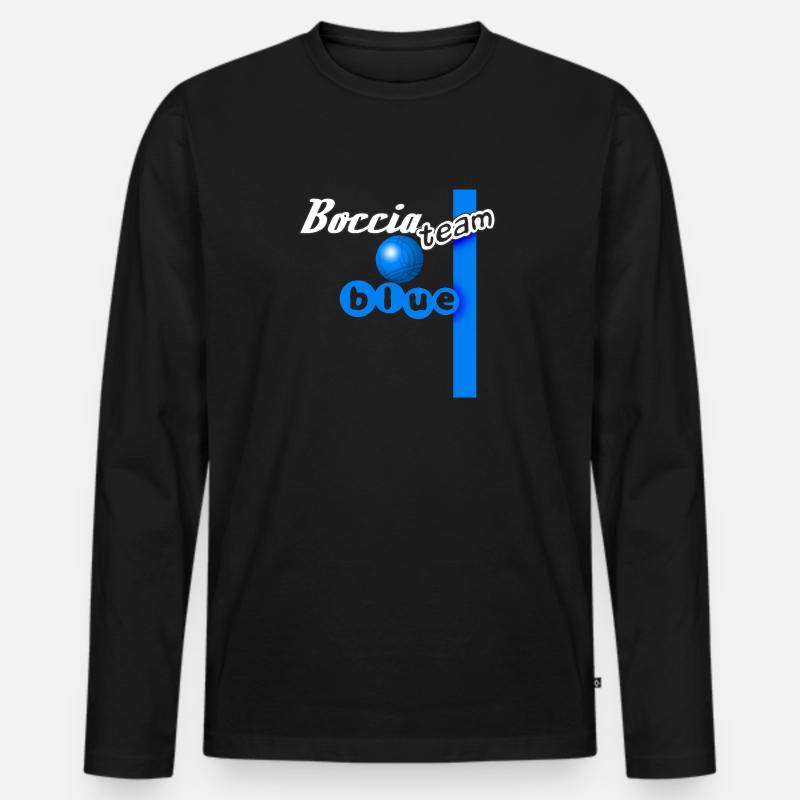 Boccia Team Blau - Männer Premium Bio Langarmshirt - Schwarz