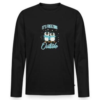 Pingouin oiseau Antarctique sud pôle nord pôle Arctique - T-shirt manches longues Premium bio Homme - noir - Devant - Nico (187cm)
