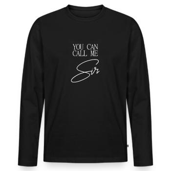 Vous pouvez m'appeler SIR - T-shirt manches longues Premium bio Homme - noir - Devant - Nico (187cm)