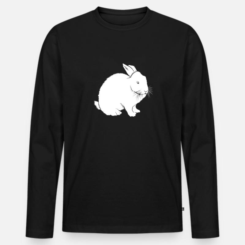 rabbit - Männer Premium Bio Langarmshirt - Schwarz