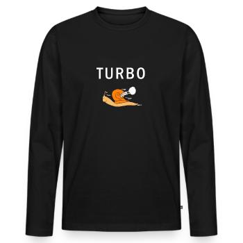 Turbo - T-shirt manches longues Premium bio Homme - noir - Devant - Nico (187cm)