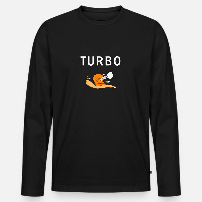 Turbo - Männer Premium Bio Langarmshirt - Schwarz