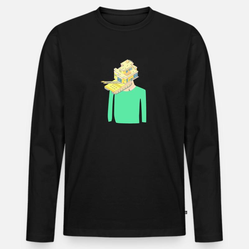 Haus Observation Spion Geschenk - Männer Premium Bio Langarmshirt - Schwarz