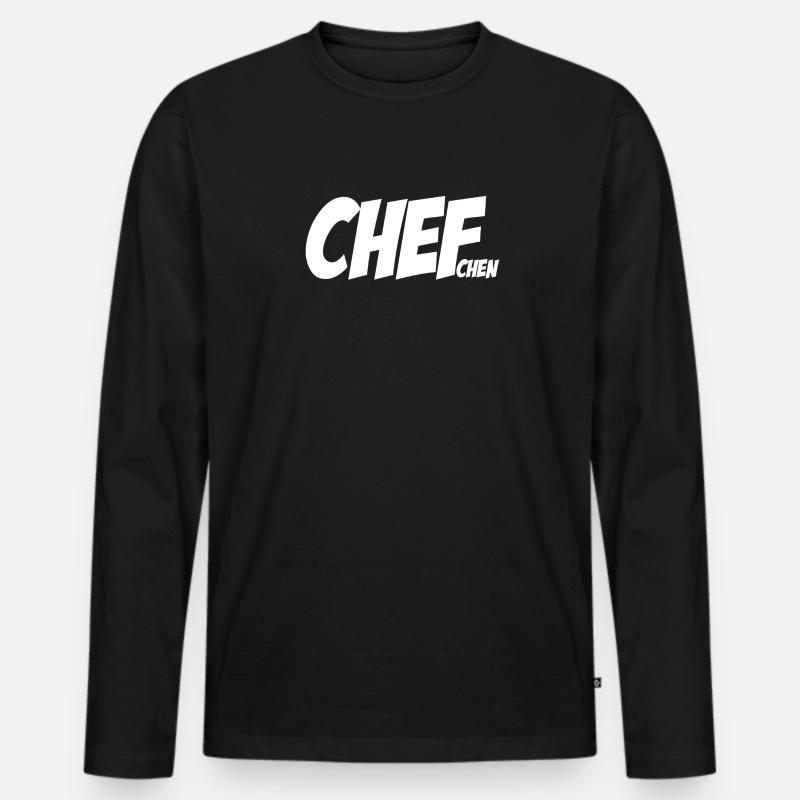 Chefchen - Männer Premium Bio Langarmshirt - Schwarz