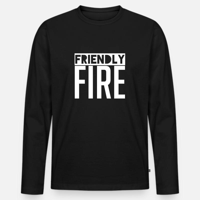 Friendly Fire - Gaming Gamer - Männer Premium Bio Langarmshirt - Schwarz