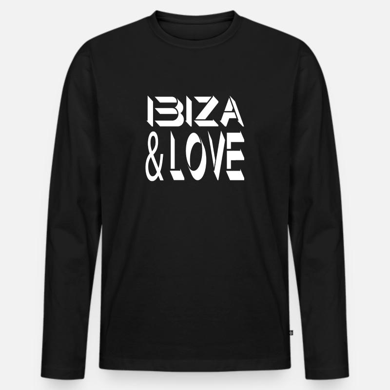Ibiza - Männer Premium Bio Langarmshirt - Schwarz