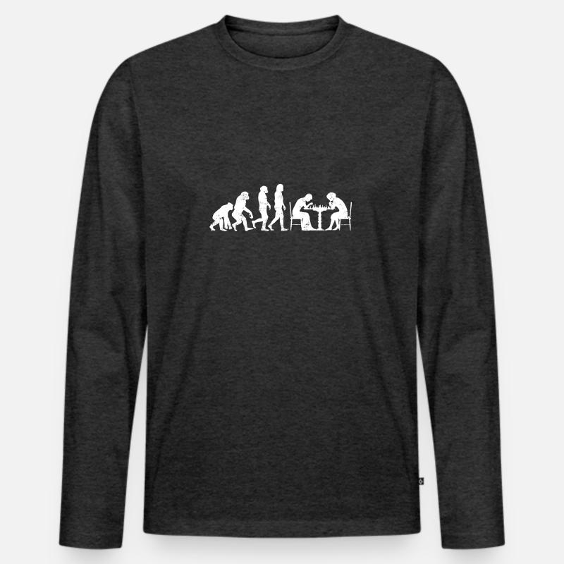 Evolution Chess Players Männer Premium Bio Langarmshirt