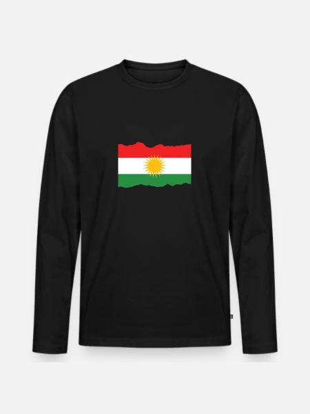Kurdistan - Ekologisk långärmad premium-T-shirt herr - svart