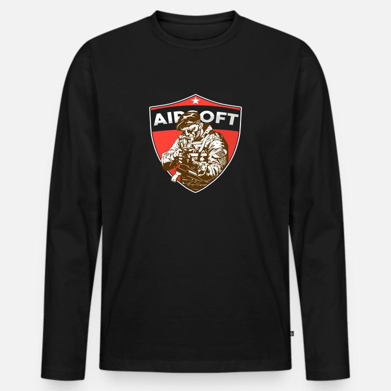 Airsoft - Männer Premium Bio Langarmshirt - Schwarz
