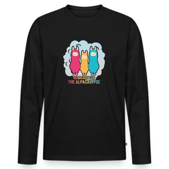 Alpacalypse Alpaca Apocalypse - Men's Premium Organic Long Sleeve Shirt - black - Front - Nico (187cm)