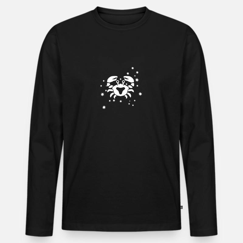 Sternzeichen Krebs - Männer Premium Bio Langarmshirt - Schwarz