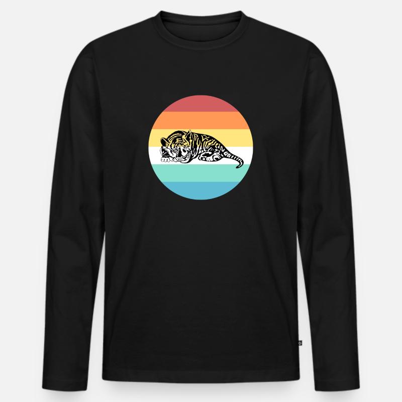 Tiger - Männer Premium Bio Langarmshirt - Schwarz