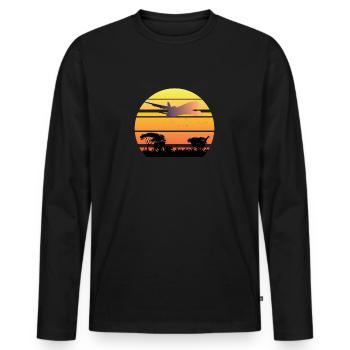 Savanne travel - Männer Premium Bio Langarmshirt - Schwarz - Vorne - Nico (187cm)
