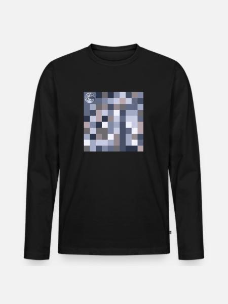 Pi mit Erdkugel - Männer Premium Bio Langarmshirt - Schwarz