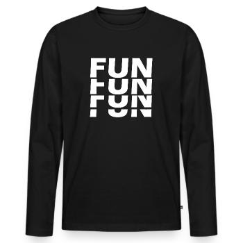 Fun Fun Fun Fun - Männer Premium Bio Langarmshirt - Schwarz - Vorne - Nico (187cm)