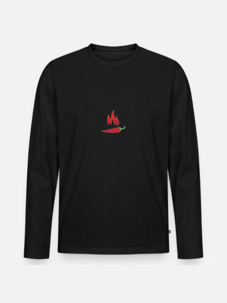 Pepperoni - Men's Premium Organic Long Sleeve Shirt - black