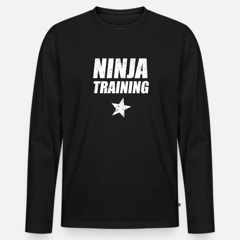Ninja Warrior - Ninja Training - Männer Premium Bio Langarmshirt - Schwarz