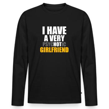 girlfriend - Men's Premium Organic Long Sleeve Shirt - black - Front - Nico (187cm)