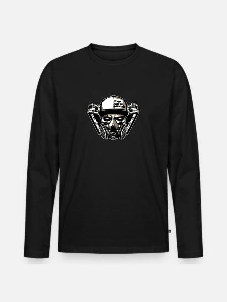 Gasmaske - Männer Premium Bio Langarmshirt - Schwarz