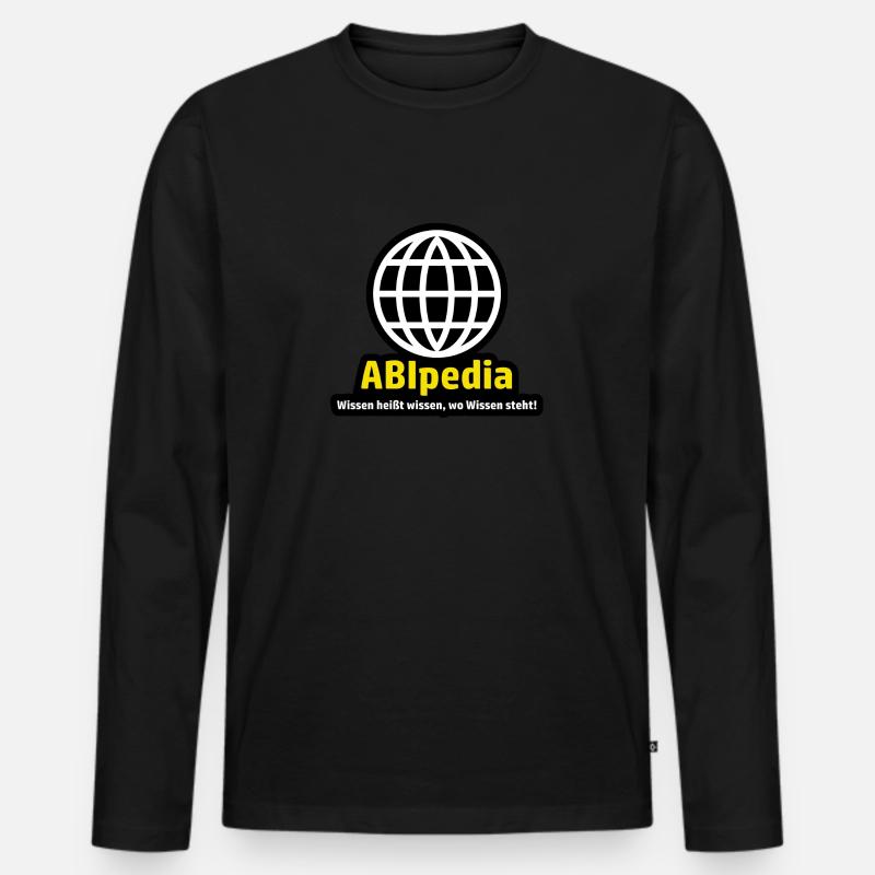 Abipedia Abitur Spruch - Männer Premium Bio Langarmshirt - Schwarz