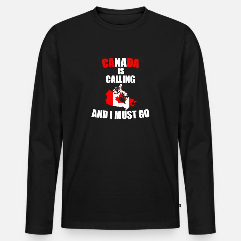 Kanada - Männer Premium Bio Langarmshirt - Schwarz