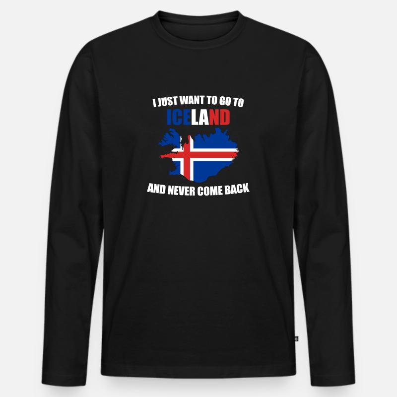Island - Männer Premium Bio Langarmshirt - Schwarz