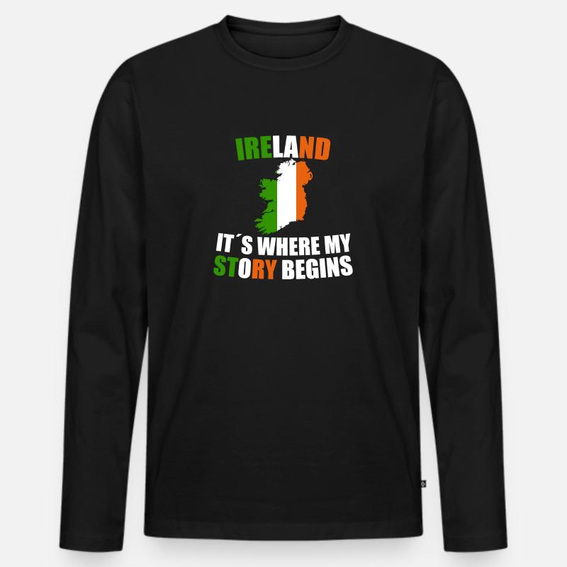 Irlanda - Maglia a manica lunga ecologica premium da uomo - nero
