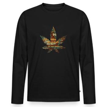 Cannabis hemp name varieties strain hemp leaf - Men's Premium Organic Long Sleeve Shirt - black - Front - Nico (187cm)
