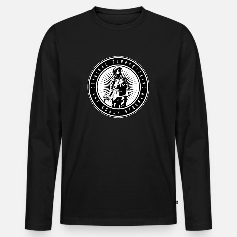 Ruhrpott Ruhrpottkind - Männer Premium Bio Langarmshirt - Schwarz
