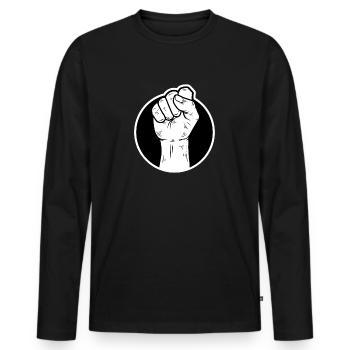 Faust design Classic revolution composition - Men's Premium Organic Long Sleeve Shirt - black - Front - Nico (187cm)