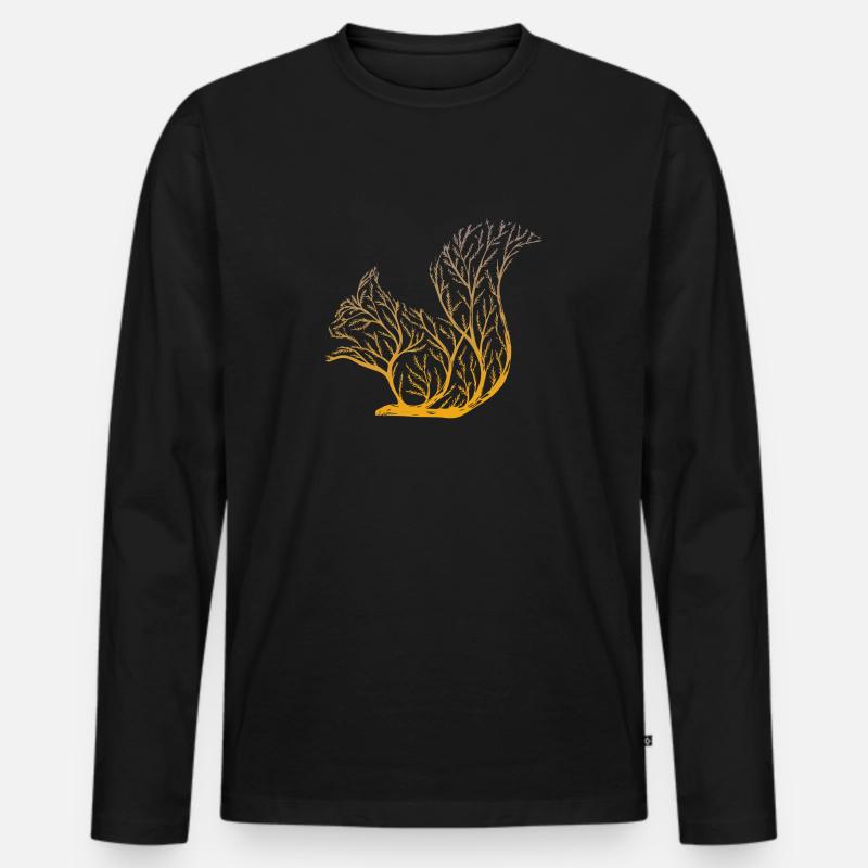 Eichhörnchen aus einem Baum - Männer Premium Bio Langarmshirt - Schwarz