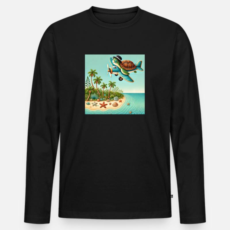 Bösewicht des Piloten - Männer Premium Bio Langarmshirt - Schwarz